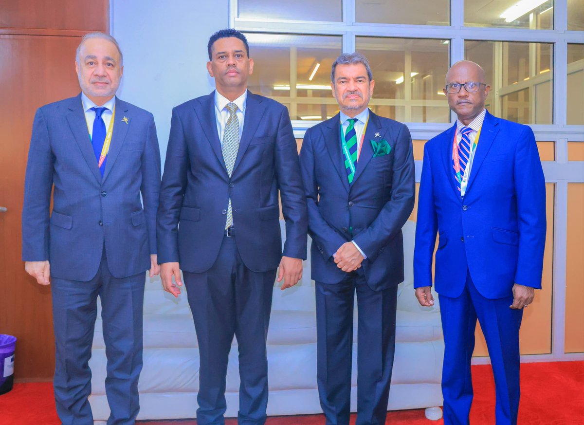 SMHaderaAbera's tweet photo. Yaoundé, Cameroon — 
On the sidelines of WTO MC14, the Ethiopian WTO Negotiations Team held meetings with counterparts from Oman, Yemen, and Somalia. 

Discussions centered on strengthening trade and business cooperation, addressing irregular cross-border activities, enhancing maritime security, and ensuring secure supply routes.

The parties agreed to deepen economic partnerships, safeguard shipping across the Red Sea and the Horn of Africa, and advance trade ties through continued technical and ministerial engagements..
