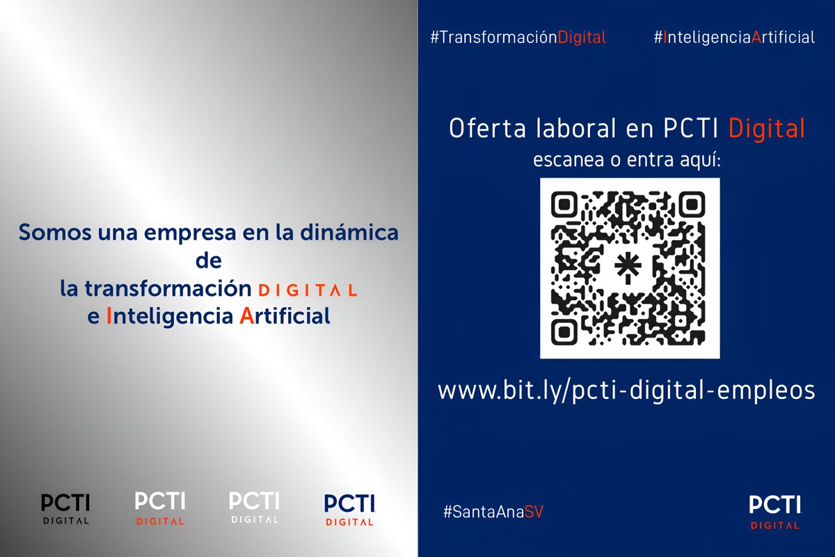 Estamos ubicados en la ciudad de Santa Ana, contáctenos linktr.ee/pcti.digital
.
.
#SantaAna #SantaAnaSV #CiudadHeroica #TecnologiaSantaAna #ElSalvadorTech #TransformaciónDigital #transformaciondigital #inteligenciaartificial #pctidigital