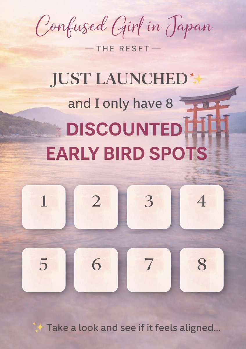 ConfusedGirlLA's tweet photo. 🚨 For an extra $150 off the early bird price, use code TTJAPAN150GS (for the first 2 bookings only)

Confused Girl in Japan: The Reset just launched ✨

If this trip has been pulling at your heart, this might be your sign.
Payment plans available 💕 https://t.co/8lZGVitX3f