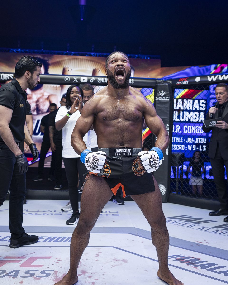 uae_warriors's tweet photo. π΅π Ananias Mulumba wins
π₯ ACTION! KO/TKO in Round 1 in Featherweight
β‘ Pure elite skill! the fighter Ananias Mulumba with hands of steel lands a short hook for a KO win with a performance for the history books. π
#UAEWarriors #UAEW68 #InAlAin https://t.co/URFIjs7owI