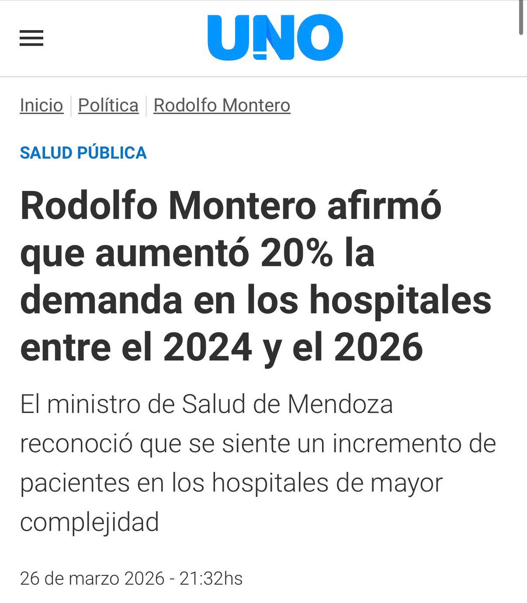 Adry_Cano's tweet photo. “Era por abajo” maestro. 

Si desfinanciás la atención primaria, cerrás centros de salud y dejás gente sin prestaciones, el resultado es uno solo: hospitales colapsados.

Lo que hoy aparece como “aumento de demanda” es en realidad consecuencia directa de decisiones políticas. https://t.co/3WqtebJV8g