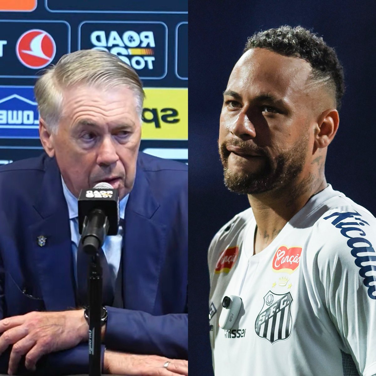 dembelacho's tweet photo. 🇧🇷 Carlo Ancelotti: “¿Cánticos para Neymar Jr.? Ahora mismo tenemos que hablar de los que están aquí, los que jugaron, los que lo dieron todo, los que dieron la cara, los que trabajaron muy duro”.

“Estoy satisfecho con ellos”. #ancelotti #neymar #brasil https://t.co/y6udnl7sgB