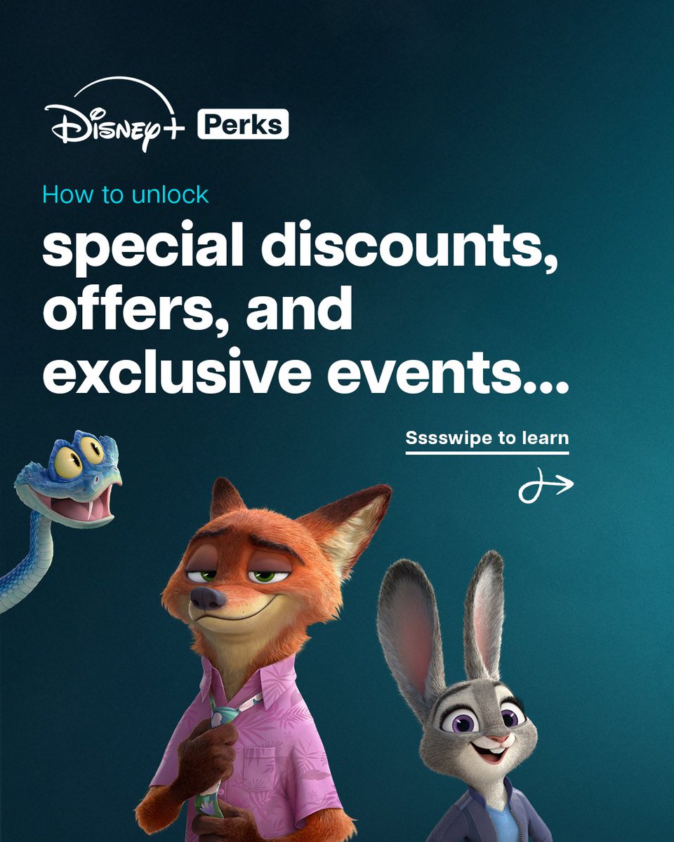 disneyplusperks's tweet photo. Go wild! 🦊🐍🐰 Unlock savings, experiences, and more Perks with your @DisneyPlus subscription. https://t.co/bZ6XEk0wFf