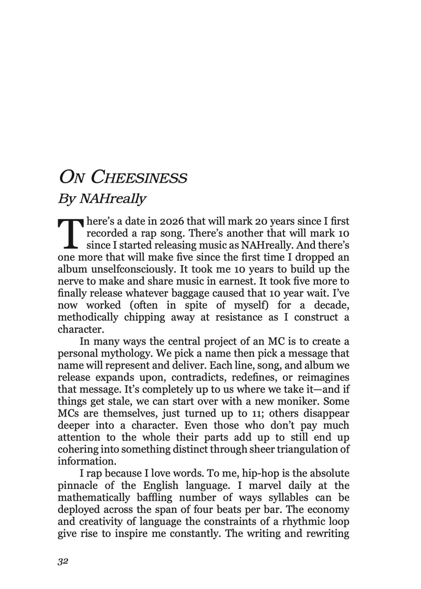 _nahreally_'s tweet photo. "On Cheesiness" by me ... 1 of 3 essays in the Extra Cheese lyric booklet https://t.co/RD2yjP54AI