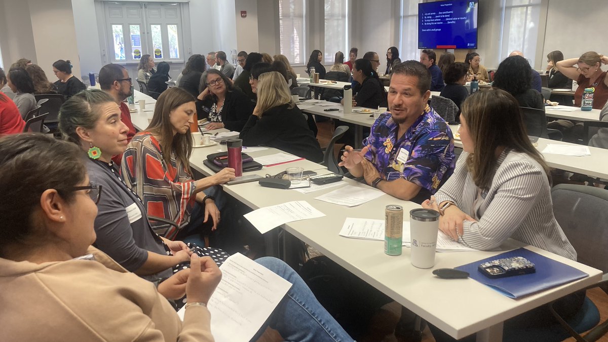 uazfaculty's tweet photo. The Campus Leadership Mentoring Program kicked off the day with energizing conversations around work values, leadership strengths, and how to thrive in their roles. 🐾 #MENTOR Institute #LeadershipInAction #Faculty Affairs https://t.co/N5pKwZA9SF