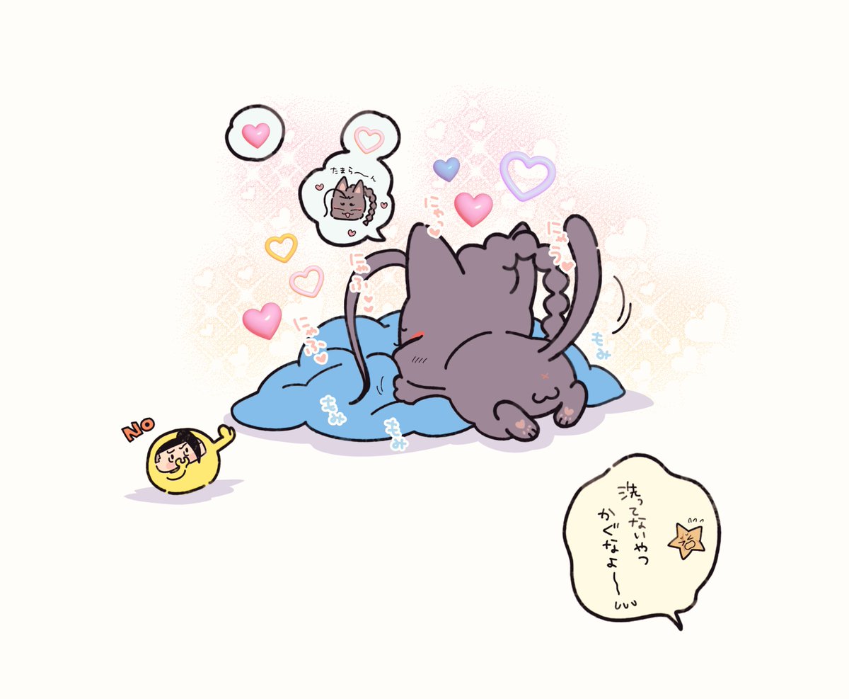 洗ってない服を放置してるともみもみ妖怪がやってくるぞ…… 