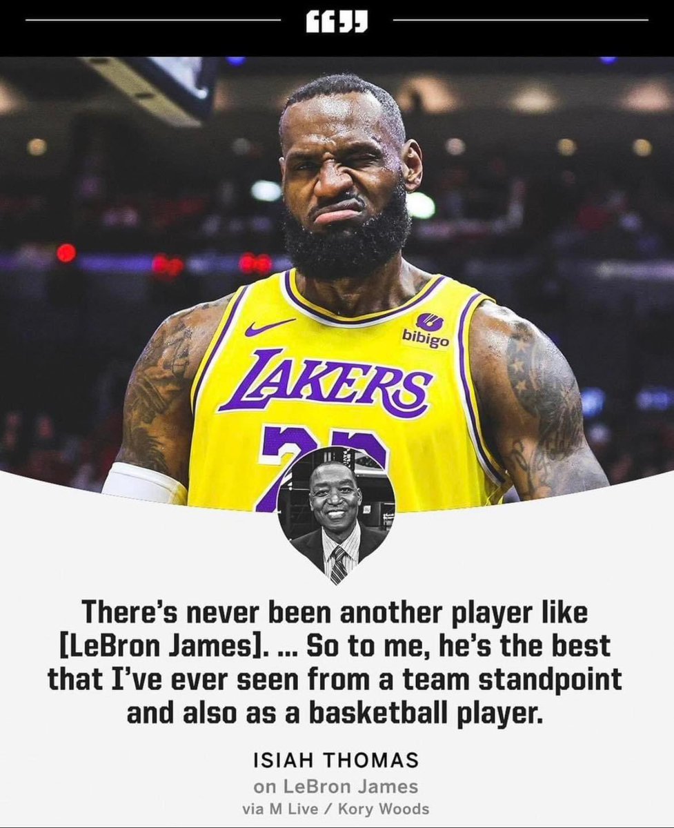 Isiah Thomas on LeBron James.