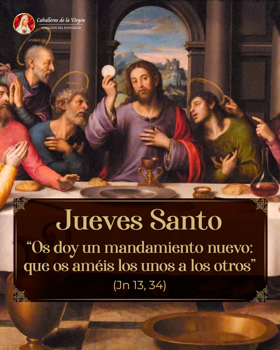 Cab_Ecuador's tweet photo. ¡Buenos Días!

Hoy iniciamos el Triduo #Pascual acompañando a Nuestro Señor Jesucristo en la celebración de la #ÚltimaCena donde nos hace la invitación más grande de todas:

“Tomen y coman, porque esto es mi cuerpo".

#caballerosdelavirgenecuador #caballerosdelavirgen https://t.co/6i8UNGtpxR