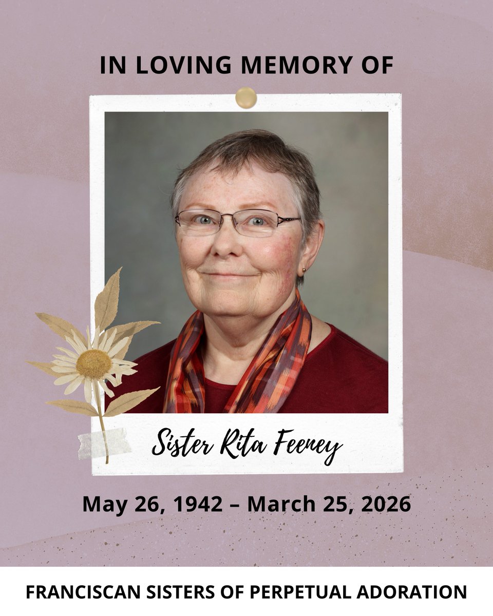 FSPAtweets's tweet photo. In loving memory of Sister Rita Feeney, 83, who died March 25, at St. Rose Convent. She was in the forty-ninth year of her religious profession.

Visit https://t.co/BshXqyZySg to read her full obituary. https://t.co/xZGu1gFeuu