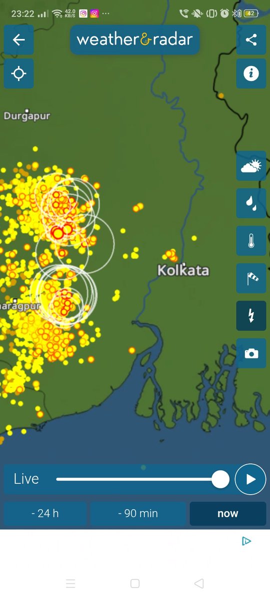 Little delay but
Coming in #Kolkata
#HEAVYrains
#thundershowers
11:30 pm - 1am
Enjoy night DJ