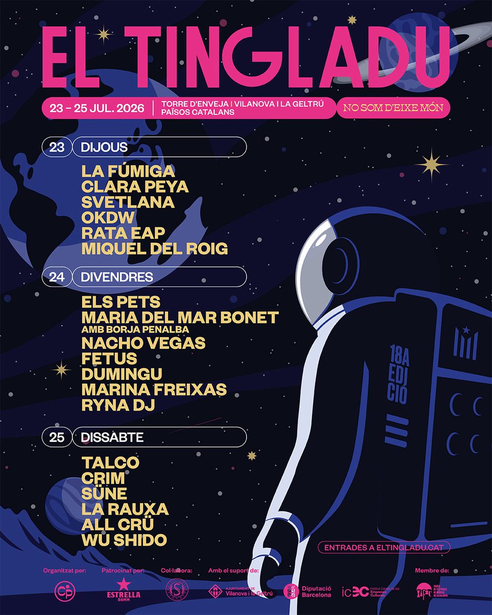 eltingladu's tweet photo. 💥 #ELTINGLADU2026: QUIN DIA ENS HI VEUREM?

👉 Últims abonaments a la venda!
👉 Últimes entrades de dissabte a preu reduït!

🎟️ No badis 👉 https://t.co/waHn93ey6q

#NoSomDEixeMón https://t.co/MbzleZwMkD