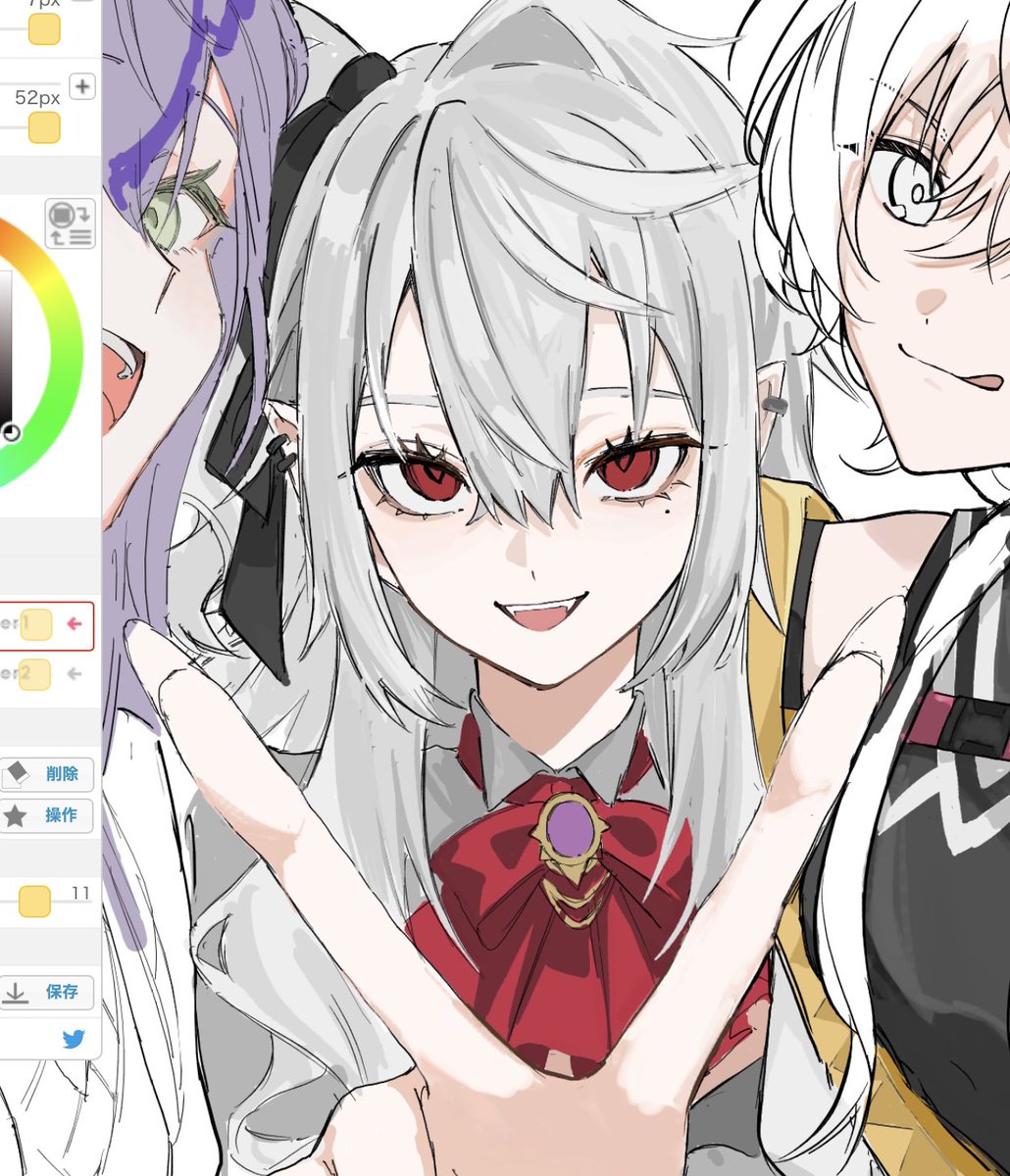 nerunayo_u's tweet image. 絵チャ合作中！🍵楽しいっ