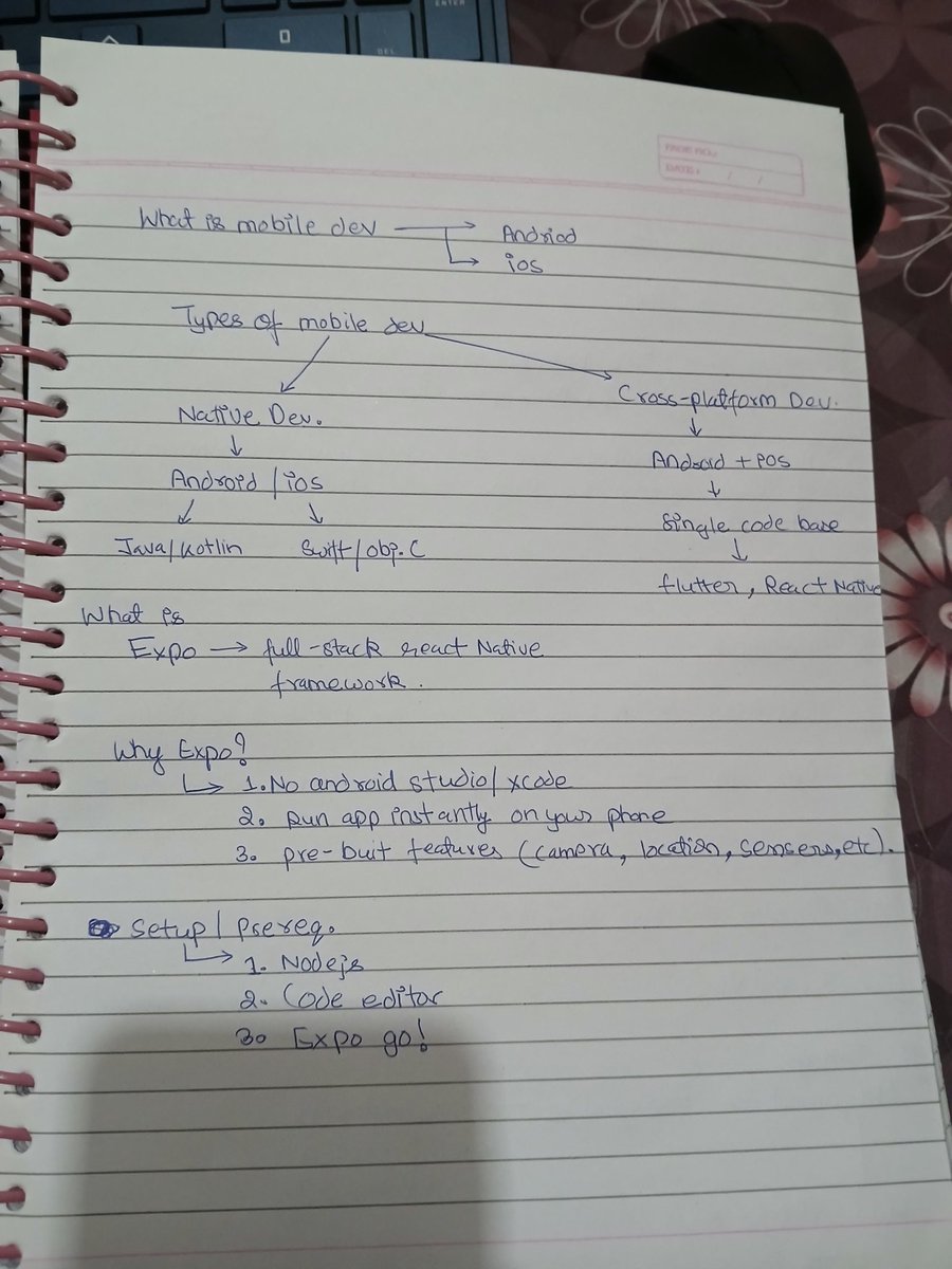 Aditya989746994's tweet image. Such a great lecture @surajtwt_ sir maja he aa gaya 🔥
Learnings:-
-&amp;gt;React native, and expo
-&amp;gt; Core Components of react native 
(View , text, button,  switch,  textInput, Pressable, safeAreaView, etc.)
-&amp;gt; Stylesheets
-&amp;gt;And i build my first mobile project 
#Reactnative #Chaicode