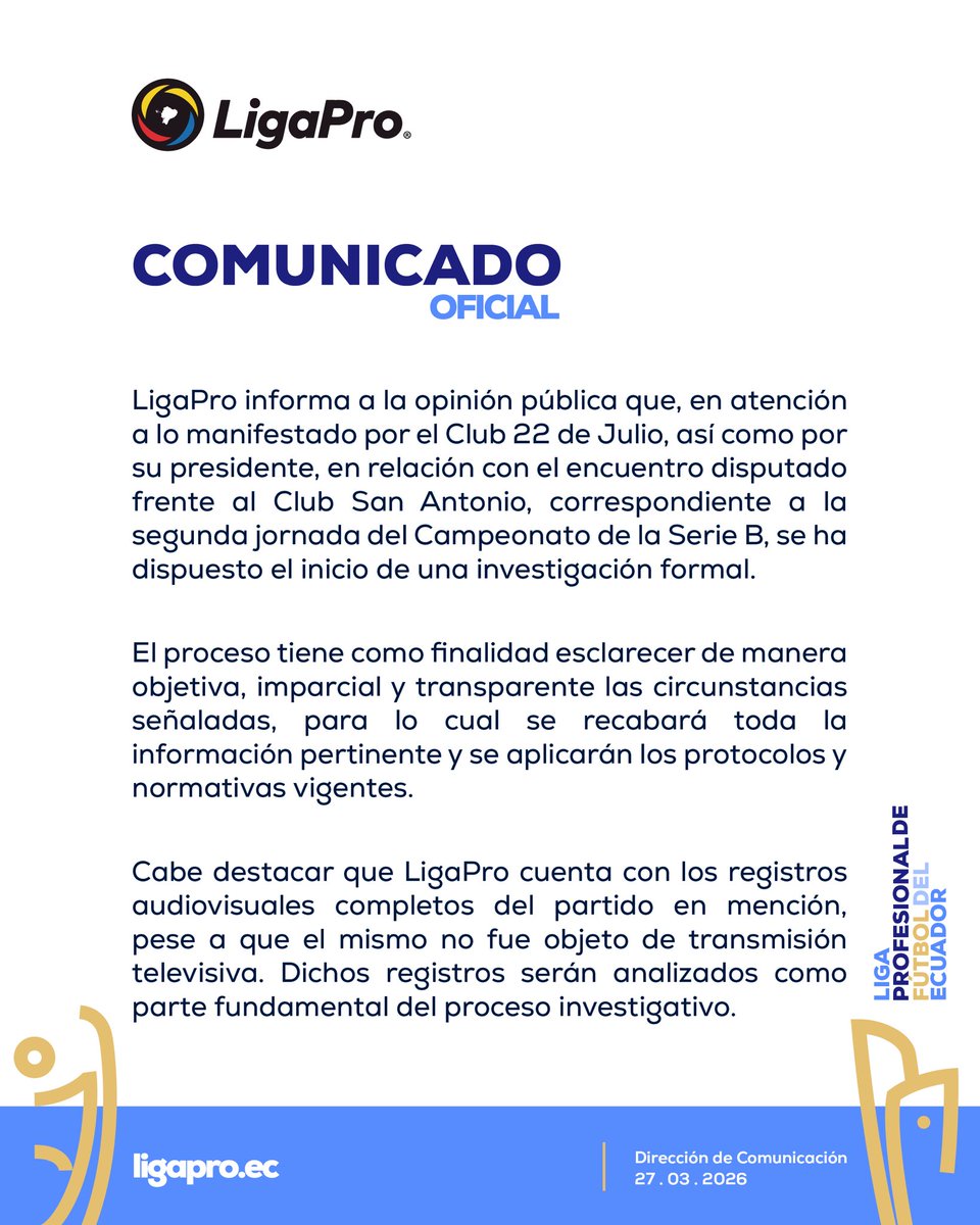 📍Comunicado oficial.