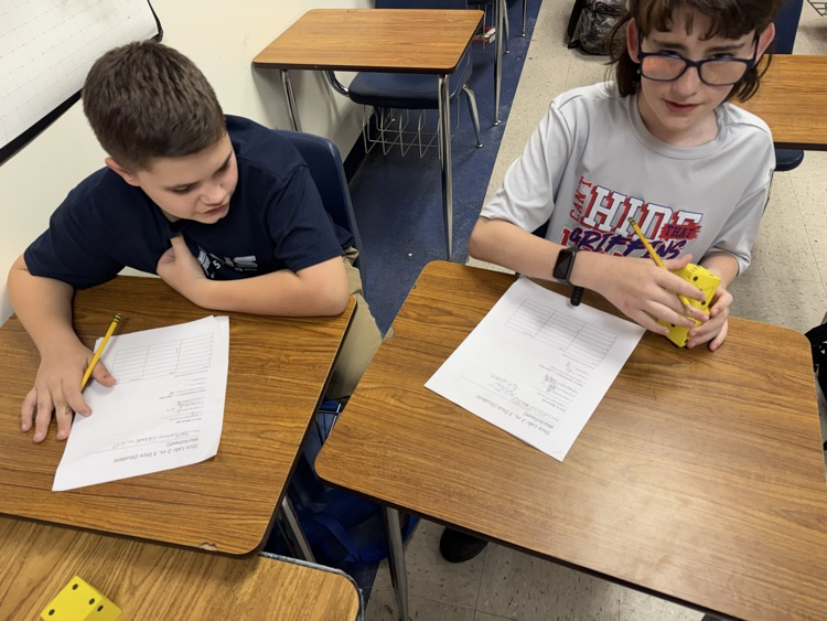 ndms_griffins's tweet image. Mrs. Thomas's 7th grade math students are having fun with theoretical and experimental probability! “Rolling” in to Spring Break!!! #GriffinsLoveMath #GriffinsWorkingTowardSpringBreak #MathIsFun