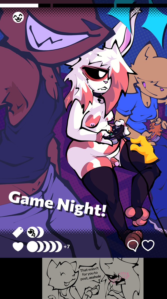 more eclair casual nudity stuff! with a friend that's a lil too keen on sharing everything :)
(2 versions because i thought sticker emoji censor would be cute)