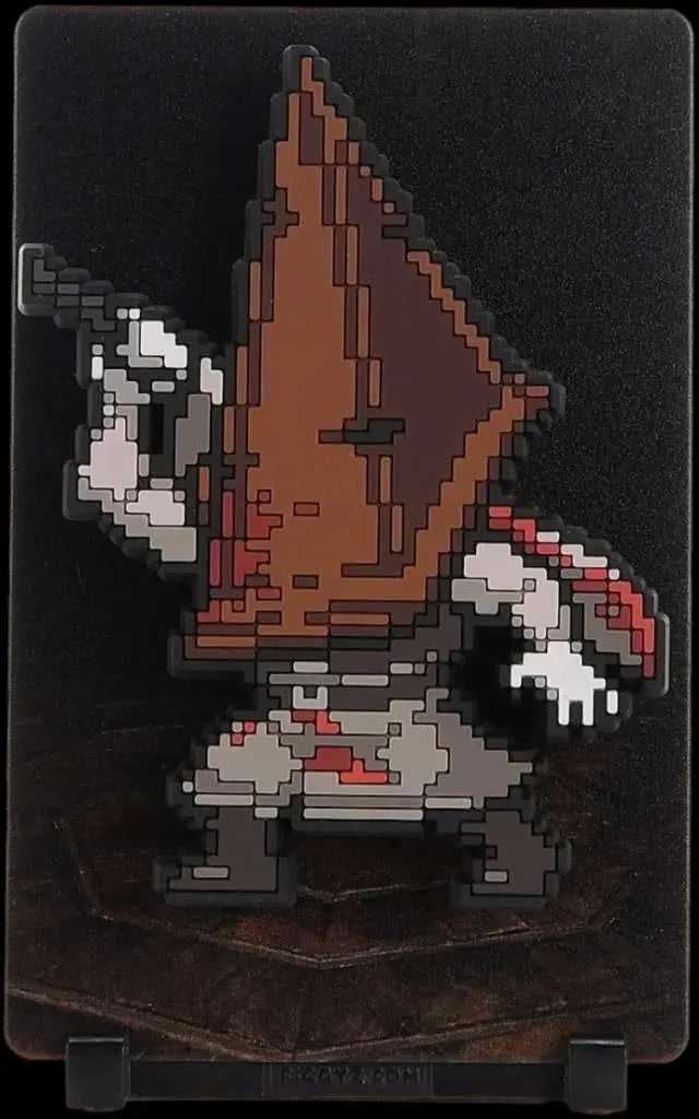Robotto_se's tweet image. Silent Hill 2's Red Pyramid Thing gets a FiGGYZ Pop twist! Exclusive magnetic collector's figure. Flip backplate to show anywhere. Grab at Svensk butik for Gunpla, Gundam, anime figures &amp;amp; more! #SilentHill2 #CollectorItem
