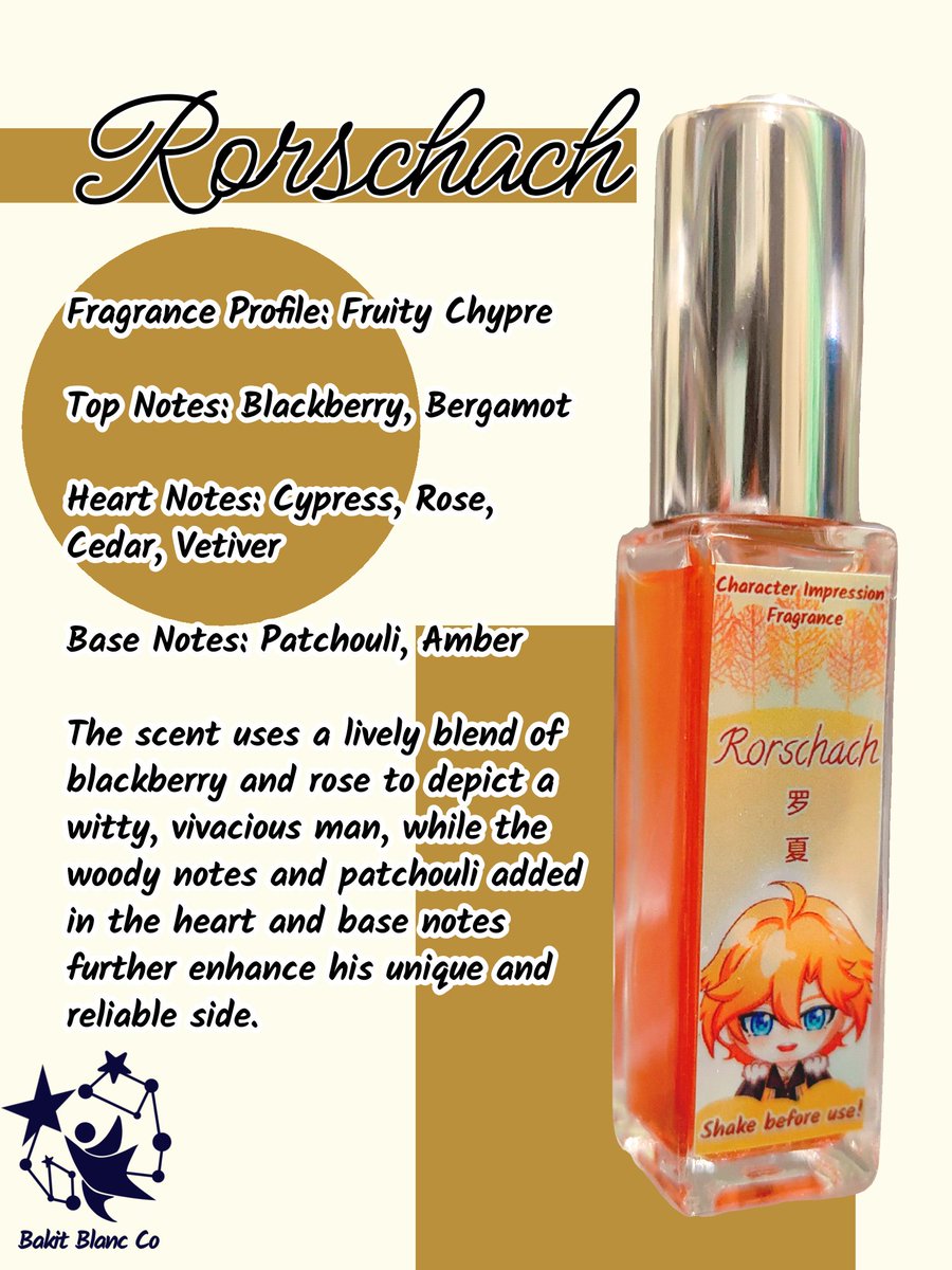 (1/2) Character Inspired Fragrance

Available in limited quantities during the event. Come to our booth to have a chance to experience and smell the product ^^

Will also be available on pre-order at my shop soon!
ph.shp.ee/iaj3JYAD