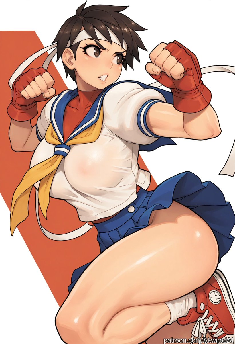 Akwired_AI's tweet photo. Sakura - Street Fighter https://t.co/s6oexwNZ4T