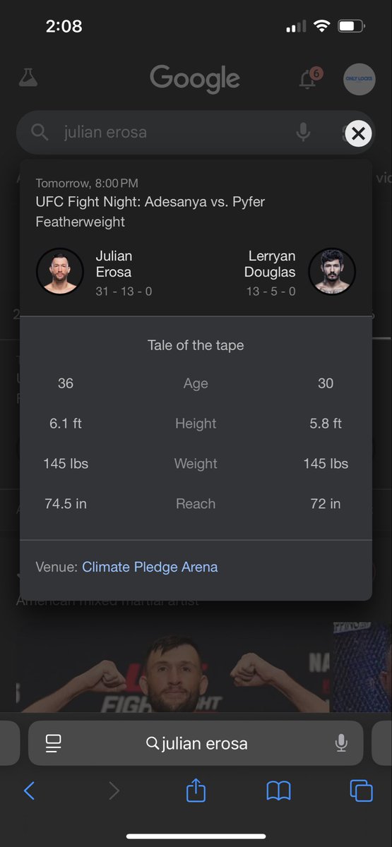 SINZr6's tweet image. Am I missing something? Feel like Erosa shouldn’t be as big a dog as he is. @138MMA