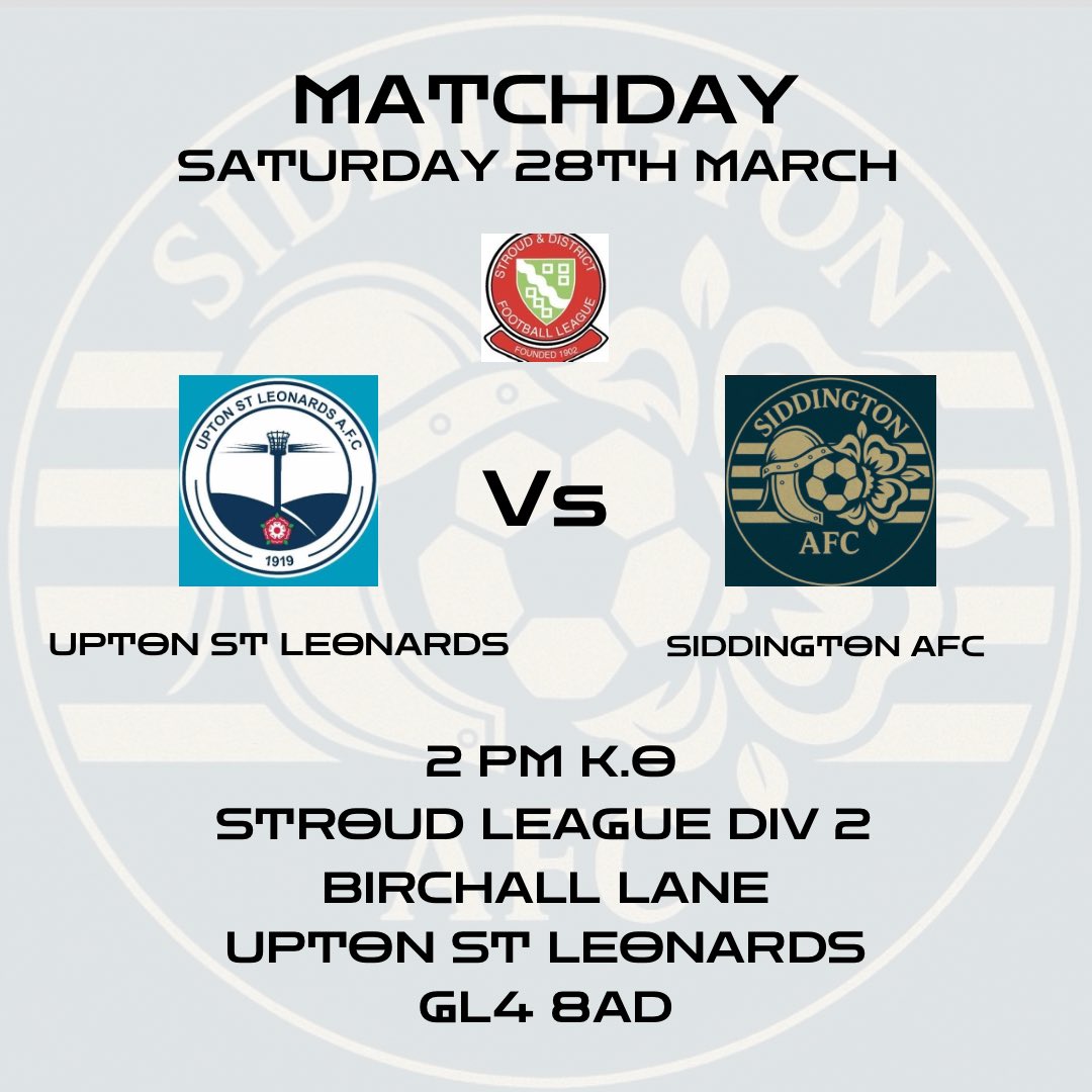 siddyafc's tweet photo. Tomorrow we travel away to Upton St Leonards.
After back to back wins another 3 points would be huge in our attempt to stay in the division for another season. UTS!
#football #stroudleague #grassroots https://t.co/OS6aLUVmzx