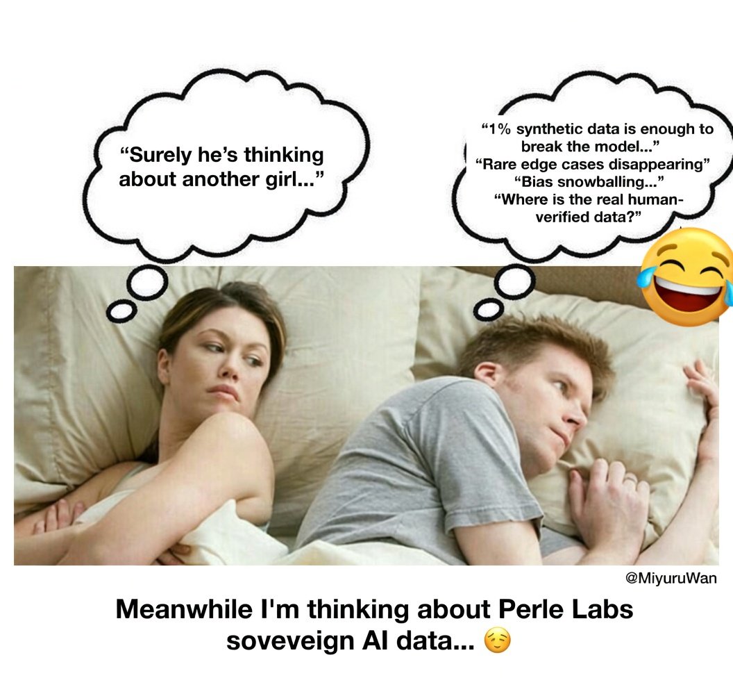 MiyuruWan's tweet photo. Hey PerleLabs team🥹🎉
My Perle moment happened while reading your model collapse thread.
That line about “1% synthetic data being enough to break a model” hit me hard. I suddenly realized how fragile most AI training is right now — rare knowledge disappearing, bias getting worse, truth quietly fading.
Then I saw what you’re actually building: real human-verified data, on-chain provenance, expert routing, and that clever palm-biometric verification with VeryAI for fair claims.
It wasn’t just another token launch. It felt like the first time someone was seriously trying to give AI a trustworthy, sovereign human foundation.
That’s when I believed in what Perle is building.
The clean branding, thoughtful threads, smooth claim portal, and genuine community focus only made it stronger.
You guys are creating something that actually matters.
#PerleAl #ToPerle
participating in @PerleLabs community campaign