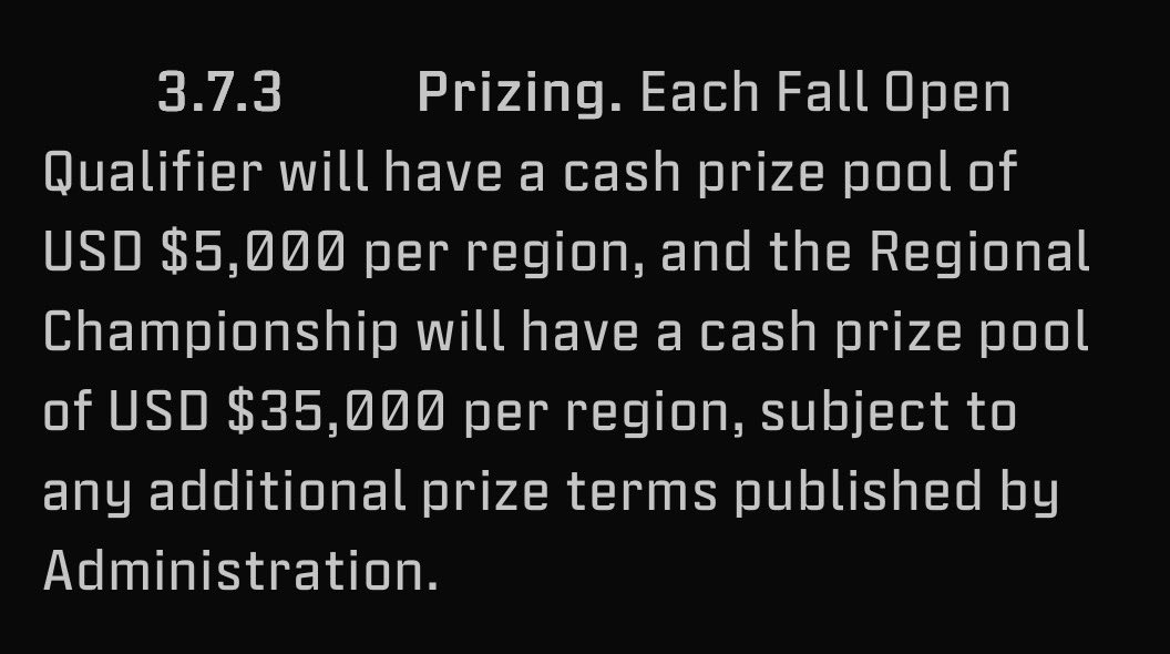 CoDMobileSports's tweet photo. Stage 4 received a complete overhaul, being replaced with the World Championship Point System (WCPS) with $100,000 in prizing for each region

$30,000 spread across 6 Open Qualifiers, and $70,000 spread across 2 Points Majors https://t.co/ImQLQs2501