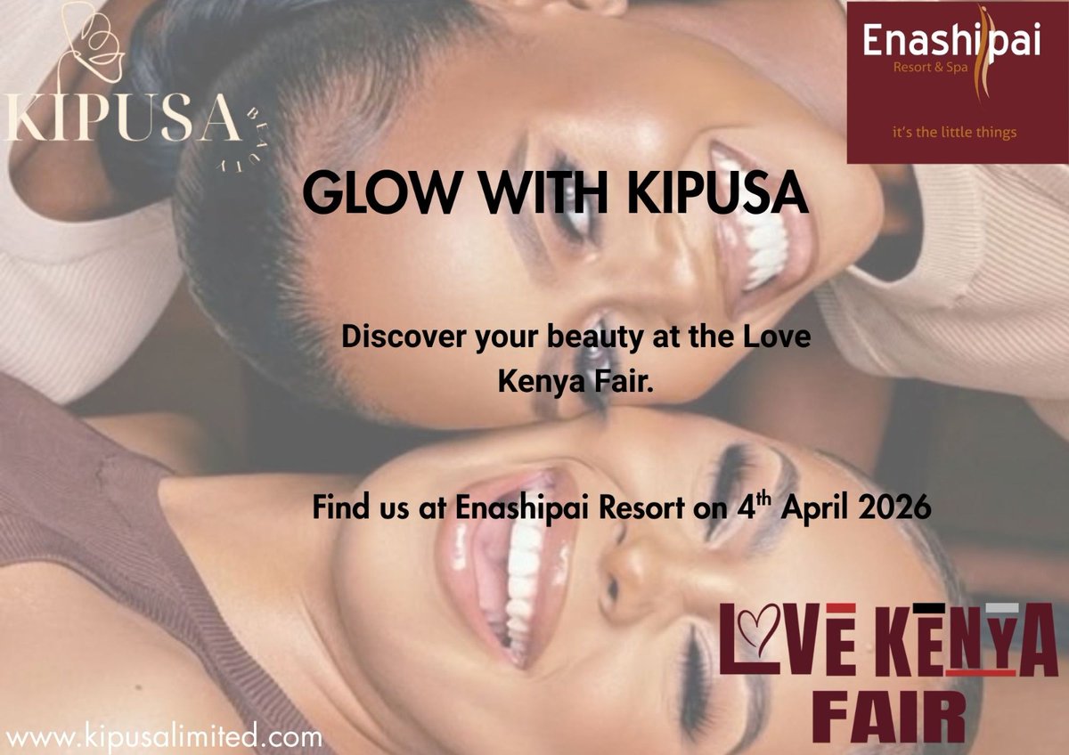 Your skin called… it wants Kipusa 🌿😉

Good vibes, natural beauty &amp; glowing skin 🌿
Meet Kipusa Beauty at the Love Kenya Fair, 4th April at Enashipai Resort &amp; Spa.
Experience elegance in every drop ✨
#KipusaExperience #LoveKenyaFair #SkinCareRoutine