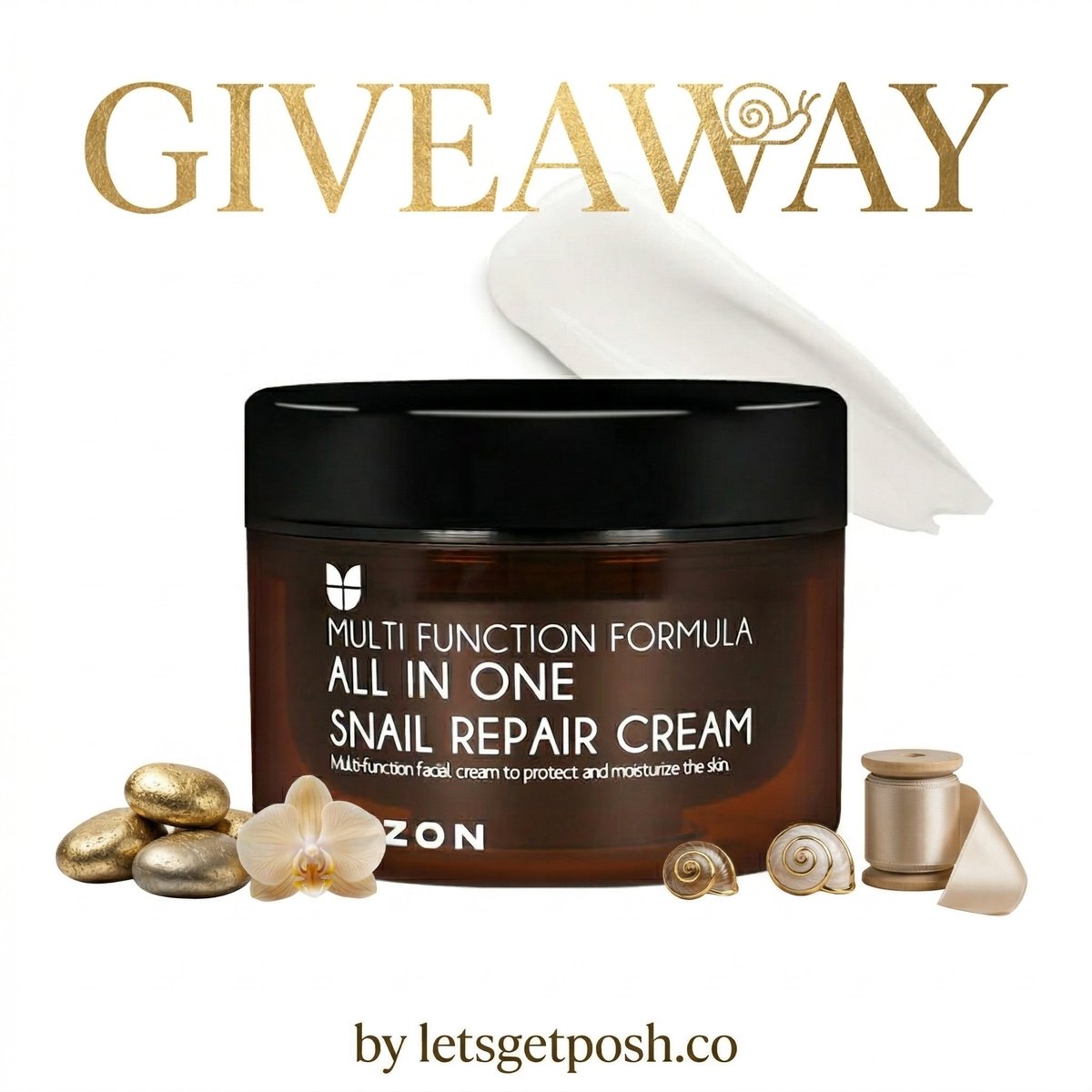 🐌✨ GLOW LIKE GLASS SKIN ✨🐌 WIN: MIZON ALL-IN-ONE SNAIL REPAIR CREAM 

💎 WHY YOU’LL LOVE IT
✨ Deeply hydrates + locks in moisture
✨ Helps improve fine lines + wrinkles
✨ Targets blemishes, acne scars + uneven texture
✨ Boosts elasticity for that plump, bouncy look
✨