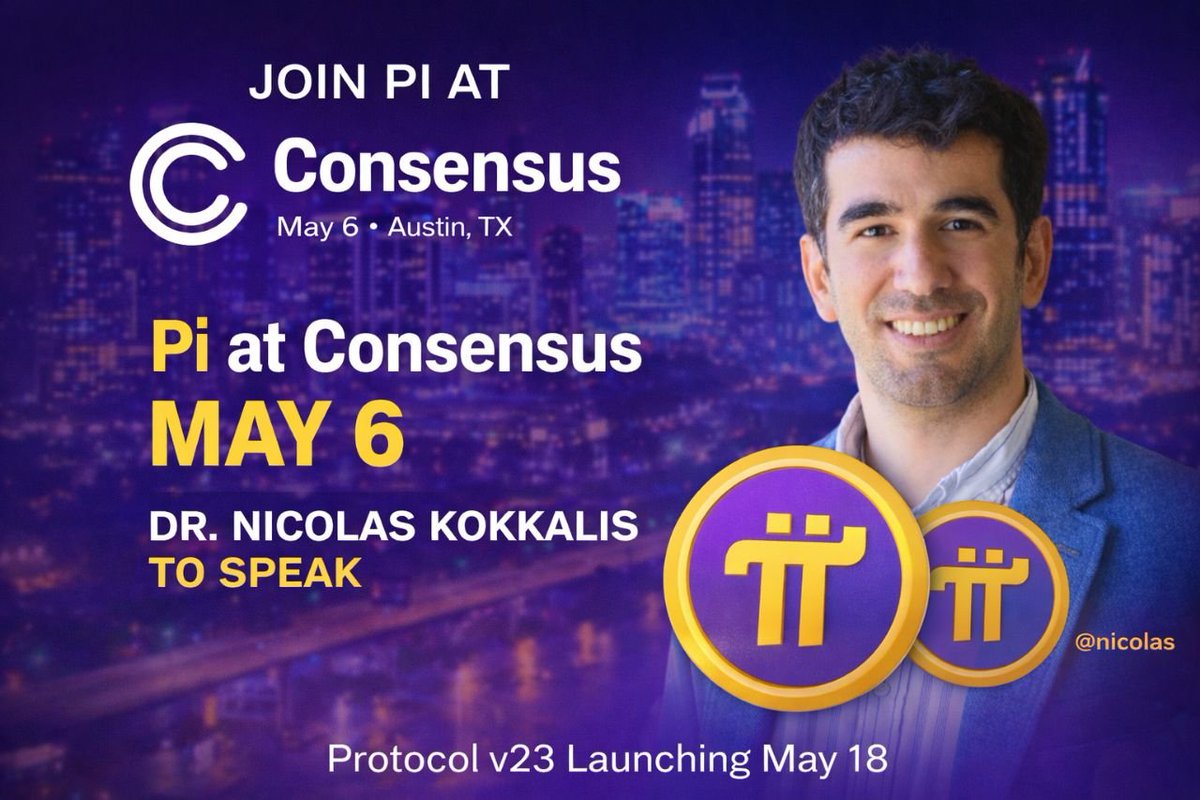 pibrens's tweet photo. 🔥 BIG MONTH FOR PI NETWORK!
📍 #Consensus2026 – May 6
🎤 Dr. Nicolas Kokkalis to Speak
🚀 Protocol v23 Launch – May 18
Innovation. Upgrades. Global Stage.
May is going to be massive for the Pi ecosystem!
Are you ready, Pioneers? 💜 @PiCoreTeam
#PiNetwork #PiProtocol #Consensus #Web3 #Crypto #Blockchain