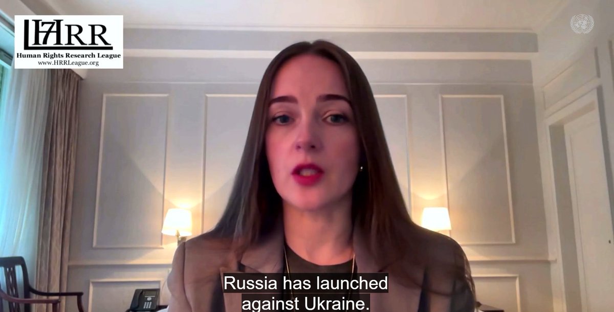 hrrleague's tweet photo. Powerful appeal by Oleksandra Matviichuck @ccl_ua addressing the @UN_HRC during the debate on 🇺🇦 with the UN High Commissioner for HR, invoking the fate of thousands of civilians illegally detained by Russia, imploring the Council to do more. 👉https://t.co/LXohF0NPIj https://t.co/Om6or6aZVH