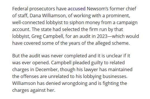 caseyrmurray's tweet photo. The CA agency tasked with auditing lobbyists has completed less than 1% of them in recent years. Firms that were supposed to be audited include one possibly implicated in the alleged money laundering scandal with Newsom's aide. 

w/@andrewboxford 

https://t.co/T2z5yIjrnu https://t.co/bKFAhoT7HP
