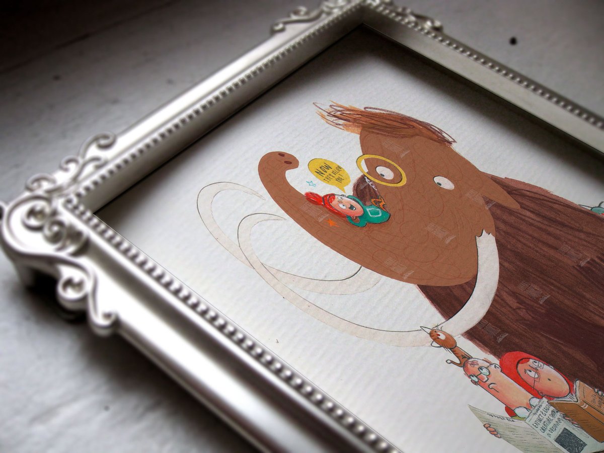 Poppy is a little girl with an enormous imagination &amp; in this story 'Poppy Pickle' everything she imagines suddenly comes to life. This #originalartwork by author &amp; #illustrator <a href="/EmmaYarlett/">Emma Yarlett</a>, shows Poppy at home with her family &amp; her woolly mammoth.
childrensbookillustration.com/product/emma-y…