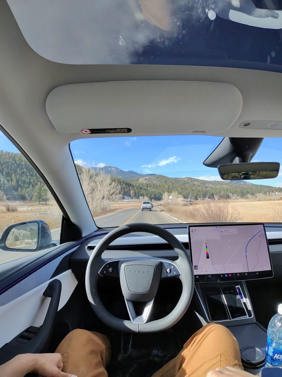 TodaysConsumer's tweet photo. That's cute. I did my cross-country, coast to coast to California, in a @Tesla Model Y fully with FSD through the mountains and in a snowstorm. https://t.co/lGRwCxwJ2y