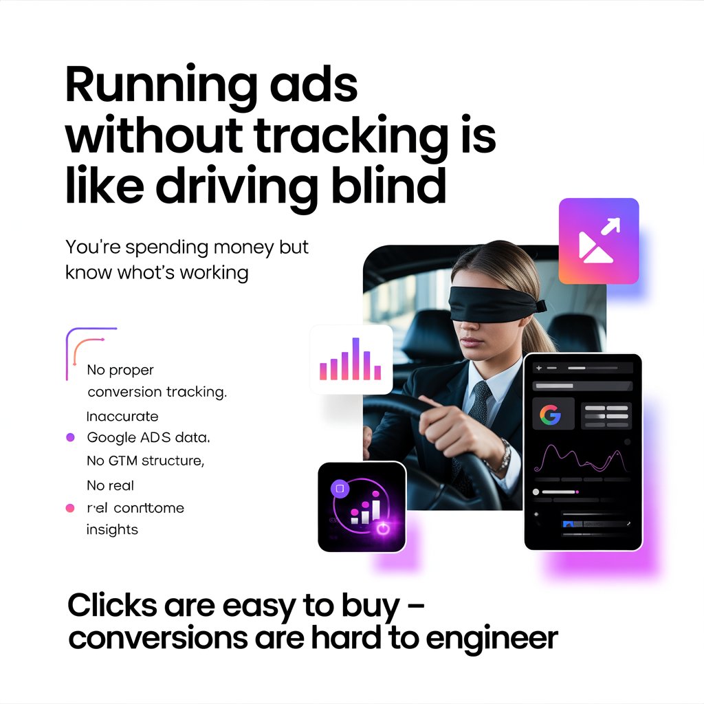 Most businesses think running ads = getting results

That’s the biggest mistake

Running ads without proper tracking is like driving blind