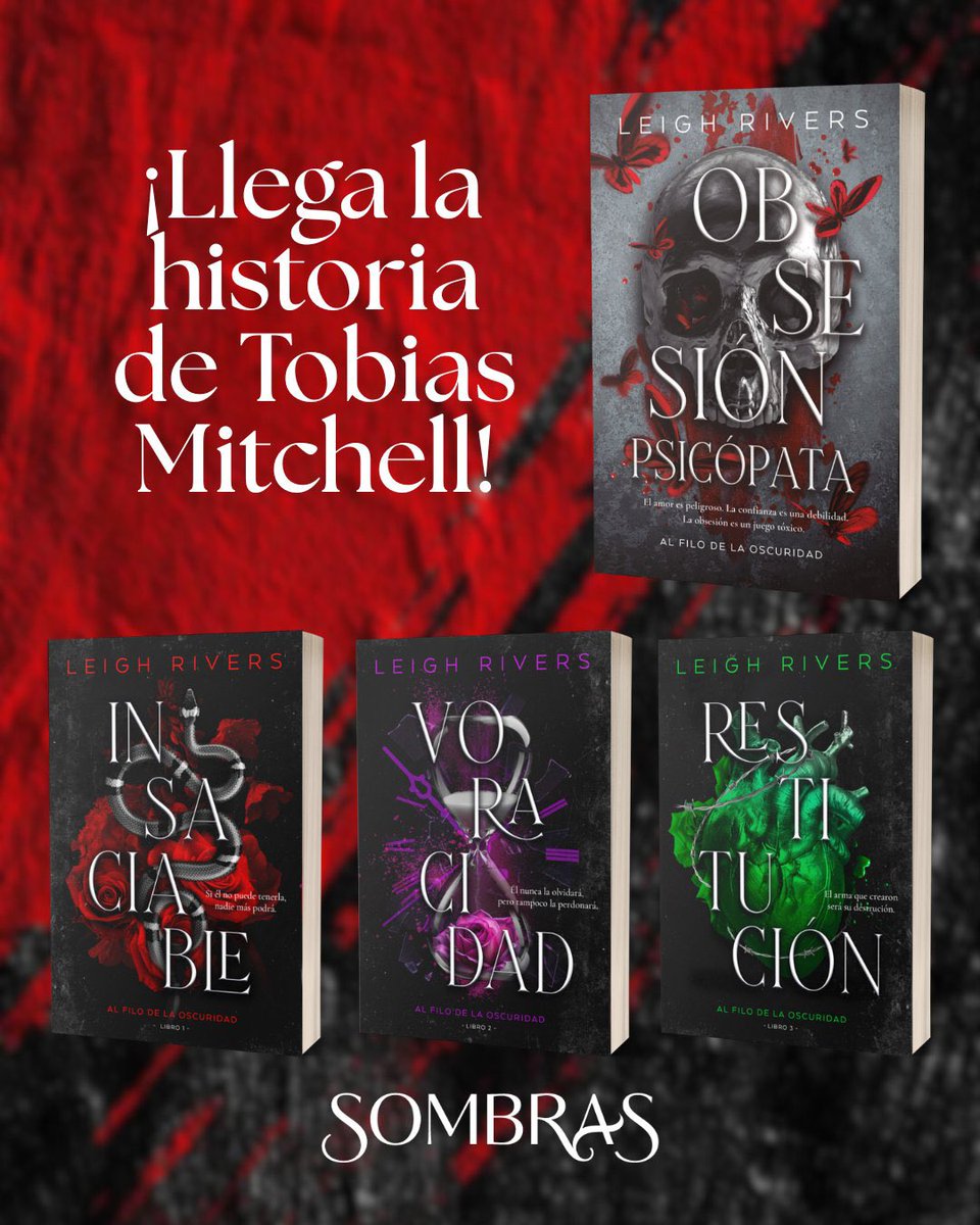 UniversoDSilvia's tweet photo. ⚠️ATENCIÓN⚠️

El 2 de junio @SombrasEd publicará “Obsesión psicópata” de Leigh Rivers, la historia de Tobias Mitchell, padre de Kade en la trilogía “Al filo de la oscuridad”. https://t.co/7cdBAKe0SK