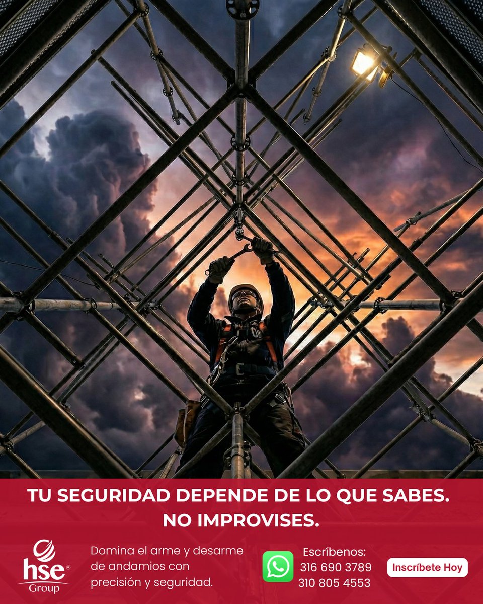 hsegroupsas's tweet photo. Un andamio mal estructurado es un riesgo directo para la vida. En #CACESchool te enseñamos a dominar el arme y desarme con precisión milimétrica.
🛑 No improvises. Inscríbete hoy:
🟢 WA: 316 690 3789 / 310 805 4553
👉 https://t.co/cYZlylcCX9 https://t.co/HEe5bO1hyK