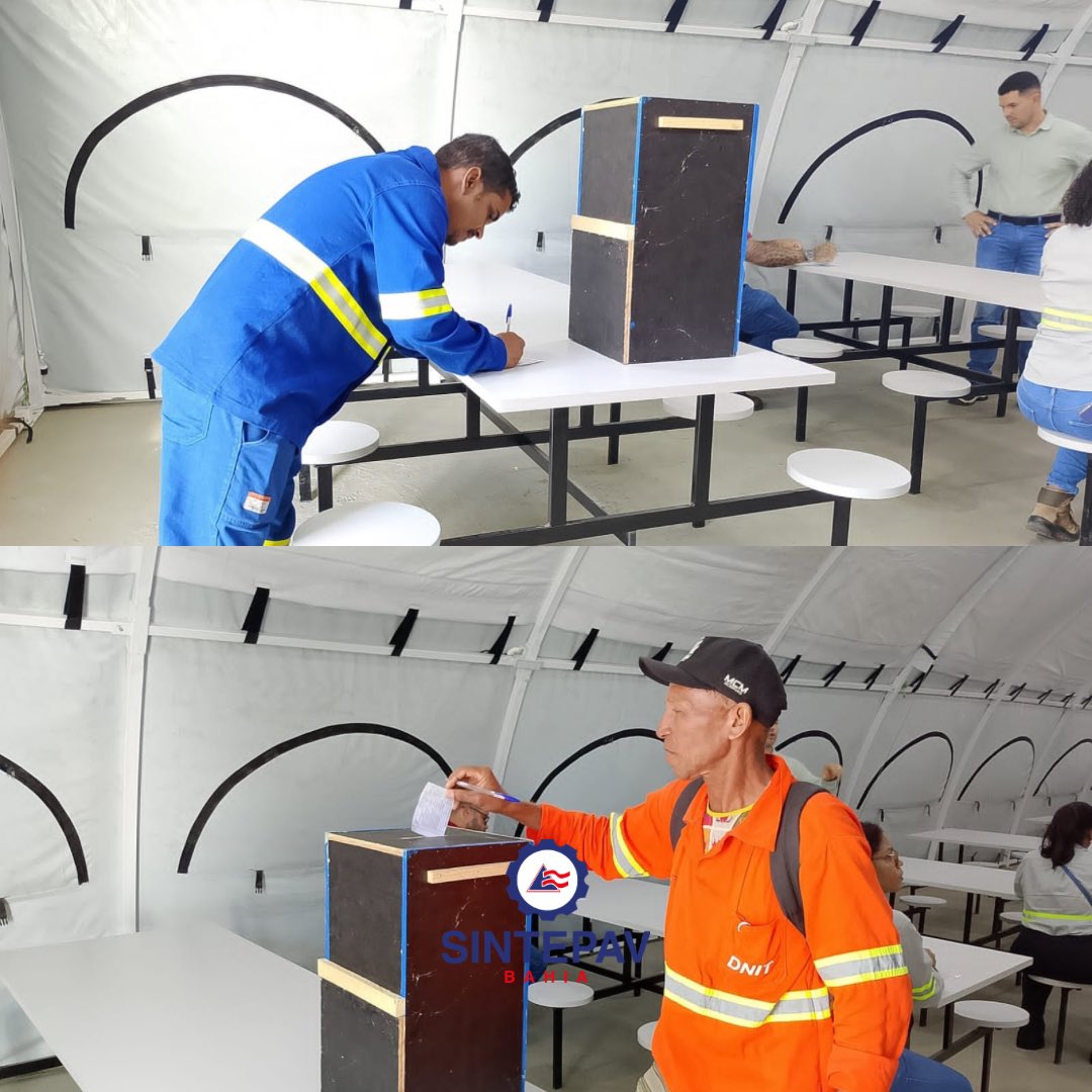 sintepavba's tweet photo. Nesta quinta-feira (26), nossos diretores Cristiano de Jesus e José Domingos estiveram acompanhando mais uma eleição da CIPA - (Comissão Interna de Prevenção de Acidentes e Assédio, desta vez, na empresa CSS Coesa, em Feira de Santana.

#SintepavBA #CIPA #Eleições #EleiçãoDaCIPA https://t.co/Dsi5Y8RBpy
