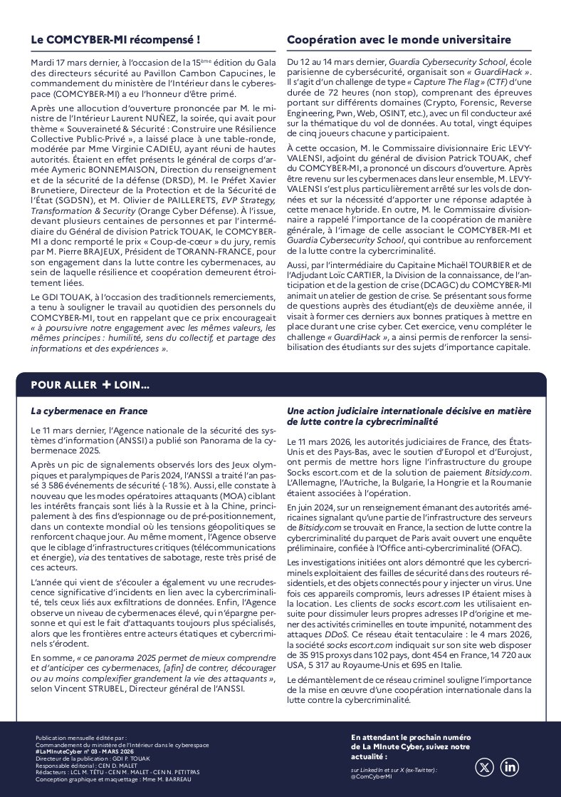 Forces cyber du ministère de l'Intérieur tweet media