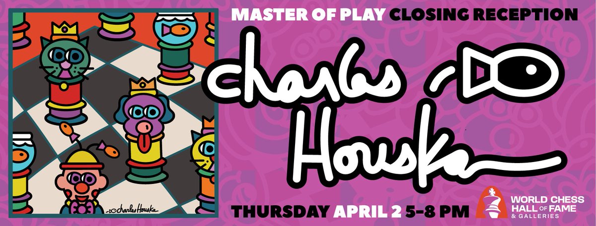 WorldChessHOF's tweet image. Clocks ticking! See it before it’s gone! ⏱

Celebrate the "Charles Houska: Master of Play" exhibition at the closing reception on April 2nd at 5pm-8pm! 

Visit our website for more information. Link in bio!

#worldchesshof #charleshouska #stlevents