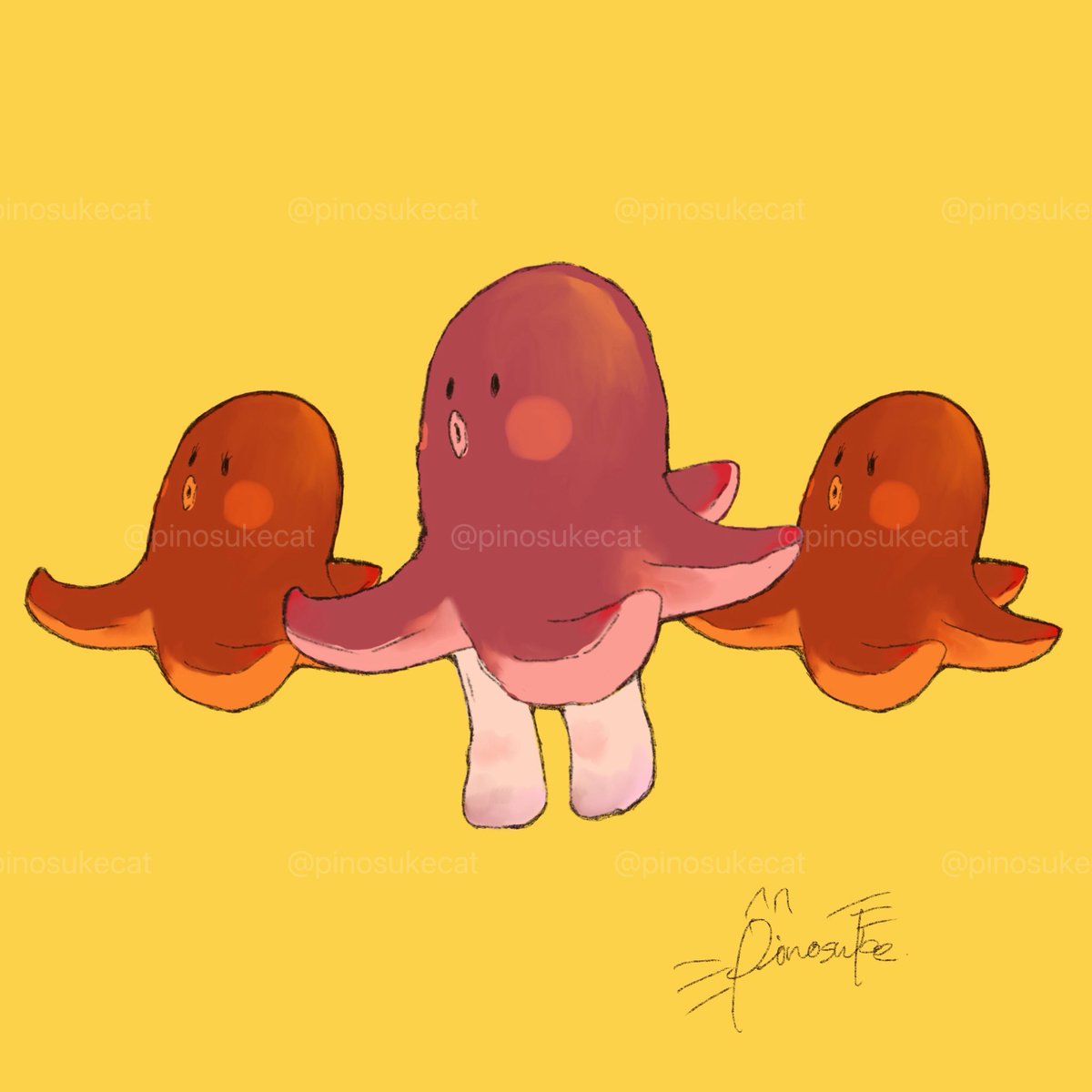 タコに足あったら可愛い説
どう思う？🐙
 #イラスト #ゆるかわ