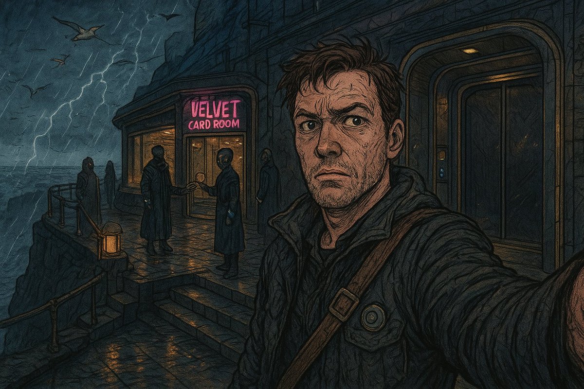 Just arrived at Rooks Thunder and this storm station has the exact energy of a luxury hotel built by weather extortionists. The lantern steps are slick black stone and everyone walks like they've signed a private agreement with lightning. Out by the storm rail the air tastes like