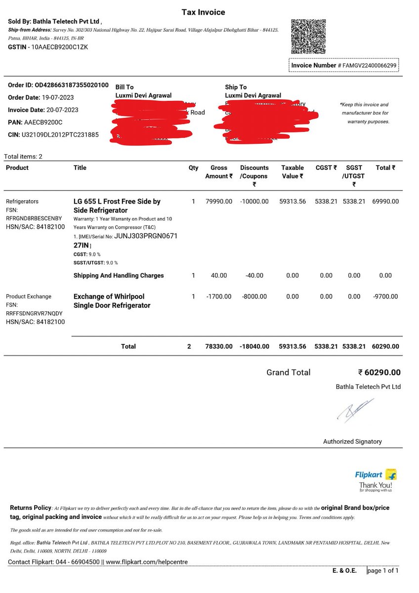 Shrutim89035048's tweet photo. Facing continuous issues with my LG refrigerator for the past 2.5 and still no solution.
Was assured a full refund or exchange, but no resolution has been provided yet. This is extremely disappointing.
@LGIndia @LGE_Global @nch1915 @jaagograhakjago @ndtv @timesofindia #LGIndia https://t.co/PtndInNfjb