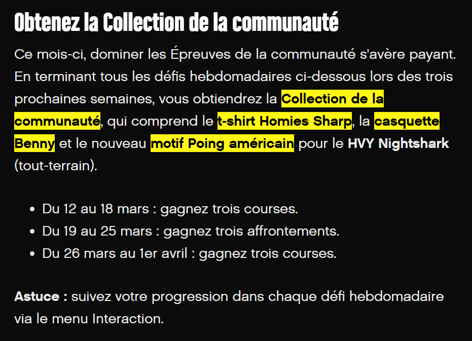 TRUTH_PROJECT_'s tweet photo. Epreuves de la communautée.👥 [#7]
Collection de la communauté✔️
T-shirt Homies Sharp✔️
Casquette Benny✔️
Motif Poing américain &amp; Monogramme Sessenta Nove pour le HVY Nightshark✔️

Article de presse:
➡️https://t.co/NUHwSnSVGs⬅️

#CommunityCollection #CommunitySeries #GTAOnline... https://t.co/YT0v7fJIxE