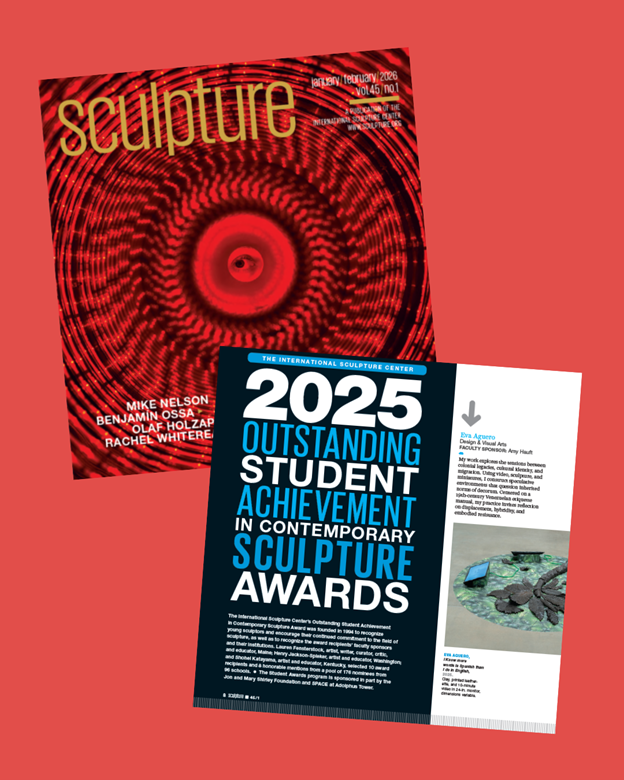 IntSculptureCtr's tweet image. Looking to showcase your university’s students with Sculpture magazine? Nominate them for the Outstanding Student Achievement in Contemporary Sculpture Awards! Submissions close April 7—learn more at sculpture.org/studentawards #sculpture #students #studentawards