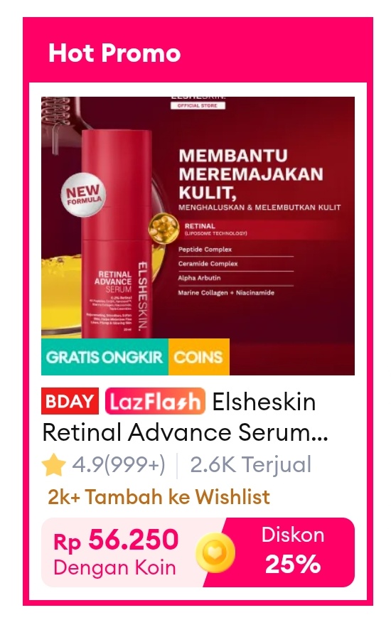 rerinal Elsheskin cuma 56 ribuan
s.lazada.co.id/s.Z6J0Ez?cc&t=…

motong koin 25%
pake voc 36k hasil main game check &amp; win

akun wangi bisa dapet voc 50/100
klik akun > pilih game "check &amp; win)
s.lazada.co.id/s.Z6JRUT?cc