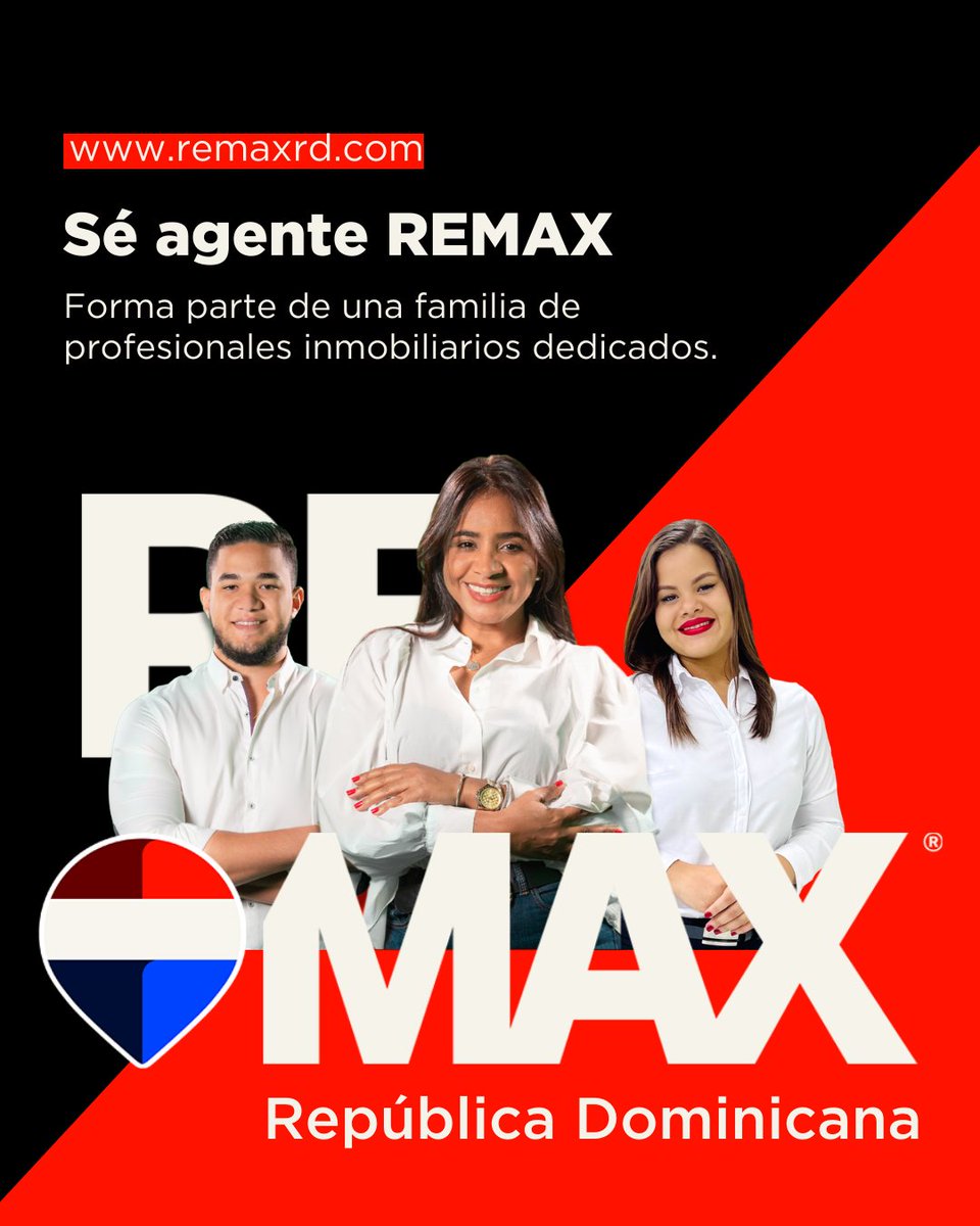 ¡Tu futuro empieza aquí! 🚀

Únete a la familia de profesionales inmobiliarios más grande del mundo.

Sé un agente REMAX y alcanza tus metas con el respaldo de la marca líder. 🏠🔑

#REMAXRD  #BienesRaícesRD #Emprendimiento