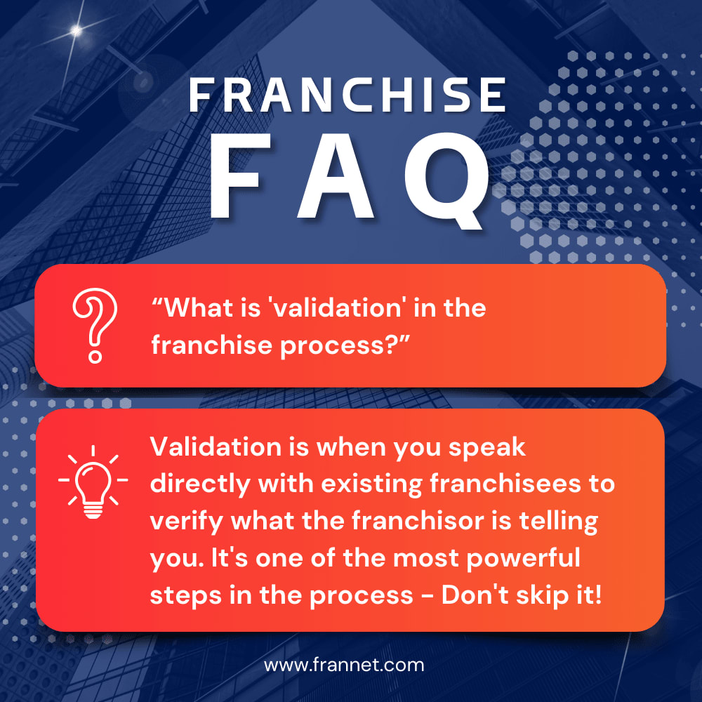 FranNetofWestMI's tweet photo. This step could save you from a six-figure mistake…

It's called validation. And it's simple: you call existing franchisees and ask them real questions. The franchisor gives you the pitch. Franchisees give you the truth.

#FranchiseValidation #Franchise #ValidationProcess https://t.co/4HfQI2Gdbd