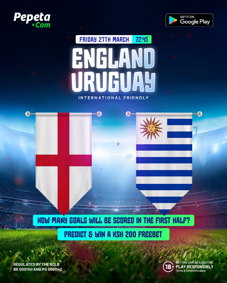 Wembley leo ni vita ya heavy weights 💪 😉 

Three Lions wanadai heshima yao nyumbani, lakini Uruguay watakuja na ile roho ya “hatutoki bila fight” 😤🇺🇾

Kane na Rashford wako locked in… lakini je, watavunja ukuta ya South America? 👀⚔️

Wewe uko side gani leo? 🏆🔥
Predict the