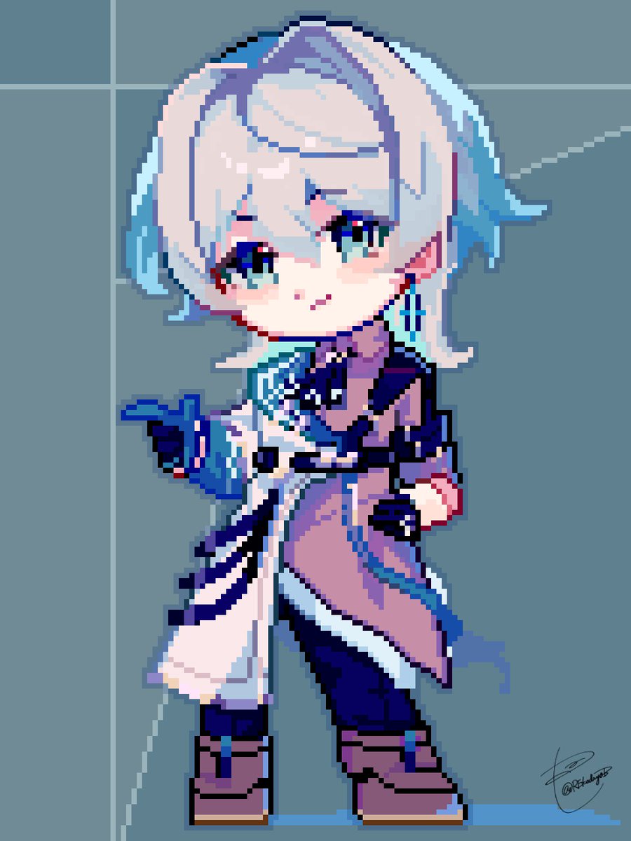 REkodayo13's tweet photo. 久しぶりにちびとドット絵を描きたかった https://t.co/I4hPvhmFBz